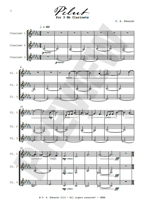Preview-page of the score